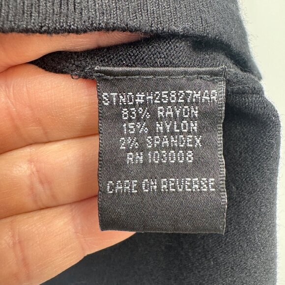 Yuka Black Cowl Neck Sweater Rabbit Fur Trim at Collar Wrist woman’s size Medium - Picture 6 of 11